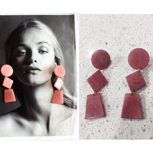 NWT Shicato | Tagua nut earrings in Pink